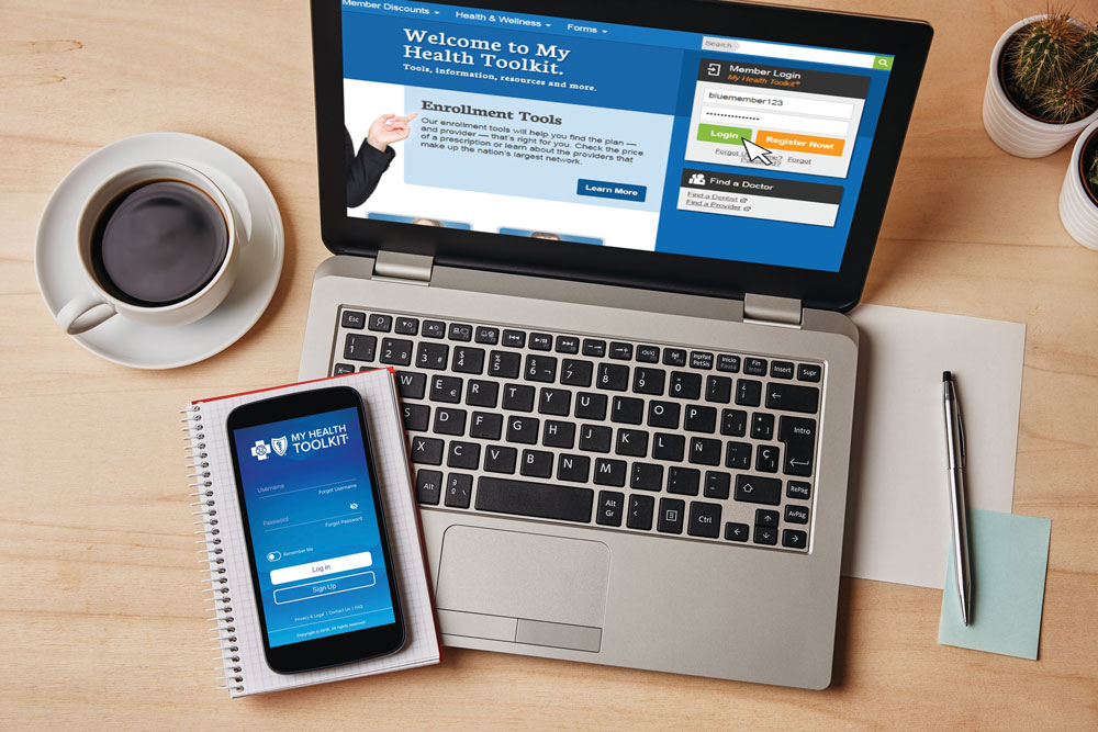 phone and computer with my health toolkit open